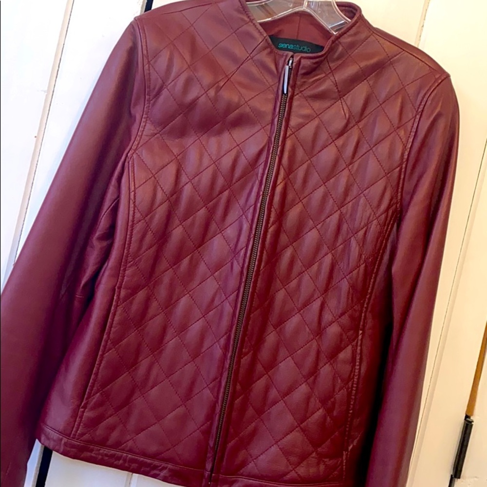 Maroon Leather Jacket